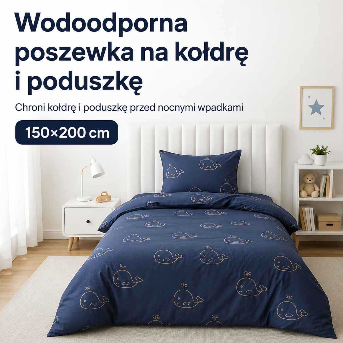 Wodoodporna poszewka na kołdrę i poduszkę