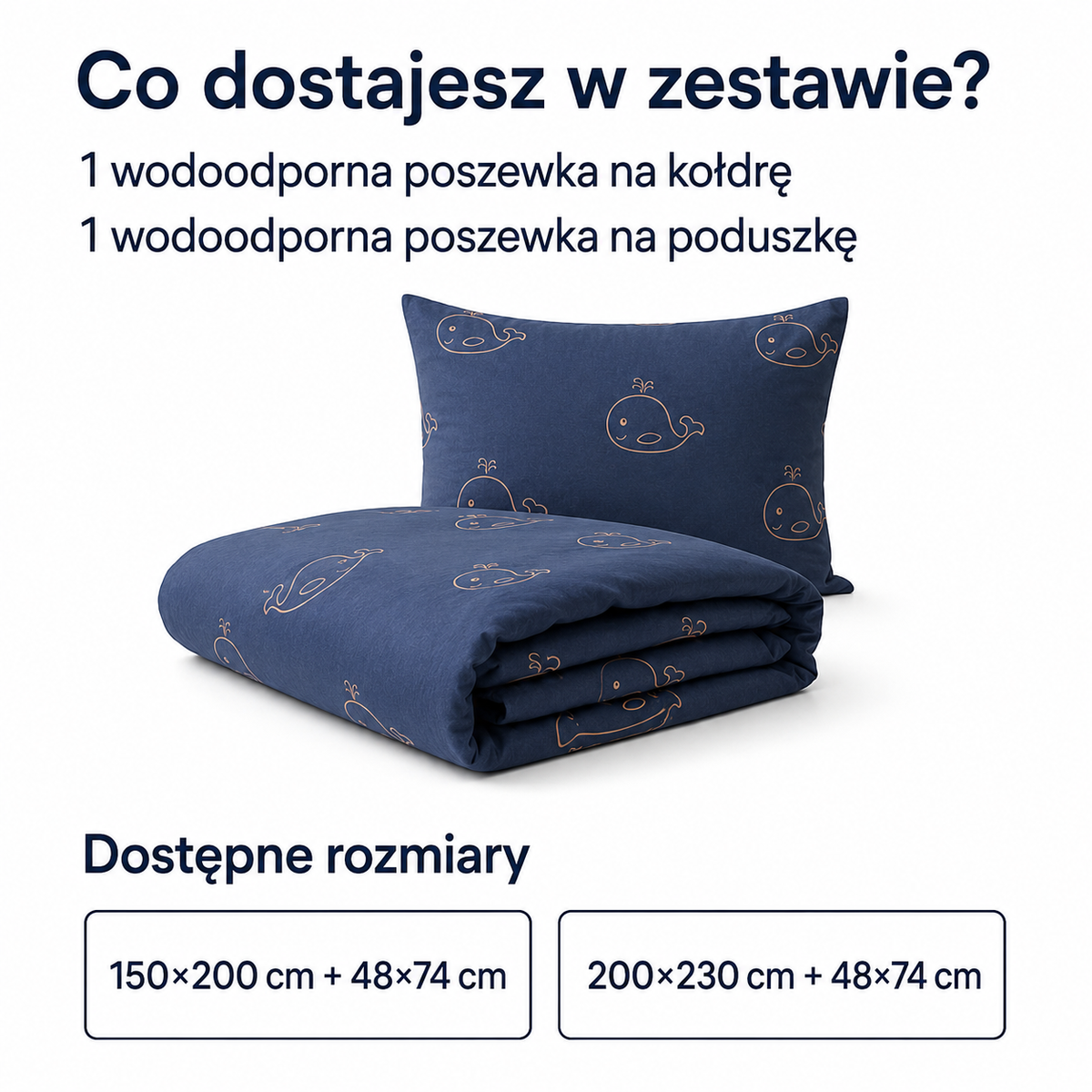 Wodoodporna poszewka na kołdrę i poduszkę